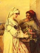 Jean-Francois Portaels The Rose Vendor oil